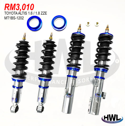 HWL PERFORMANCE SUSPENSION FOR TOYOTA ALTIS 1.6 / 1.8 01-13 E120-180