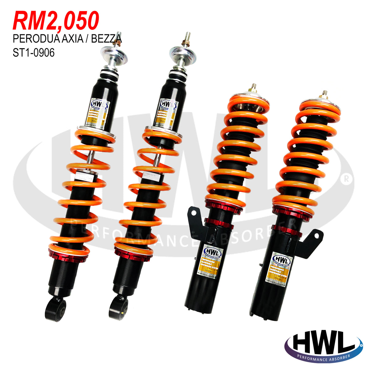 HWL PERFORMANCE SUSPENSION FOR PERODUA AXIA / BEZZA โ LIFE DRIVE CLUB